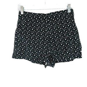 Zara Trafaluc High Rise Star Print Shorts Black Size Small S EUC L1491